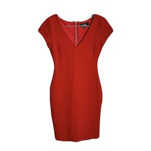 Lulus Full Zip Bodycon Dress in Red